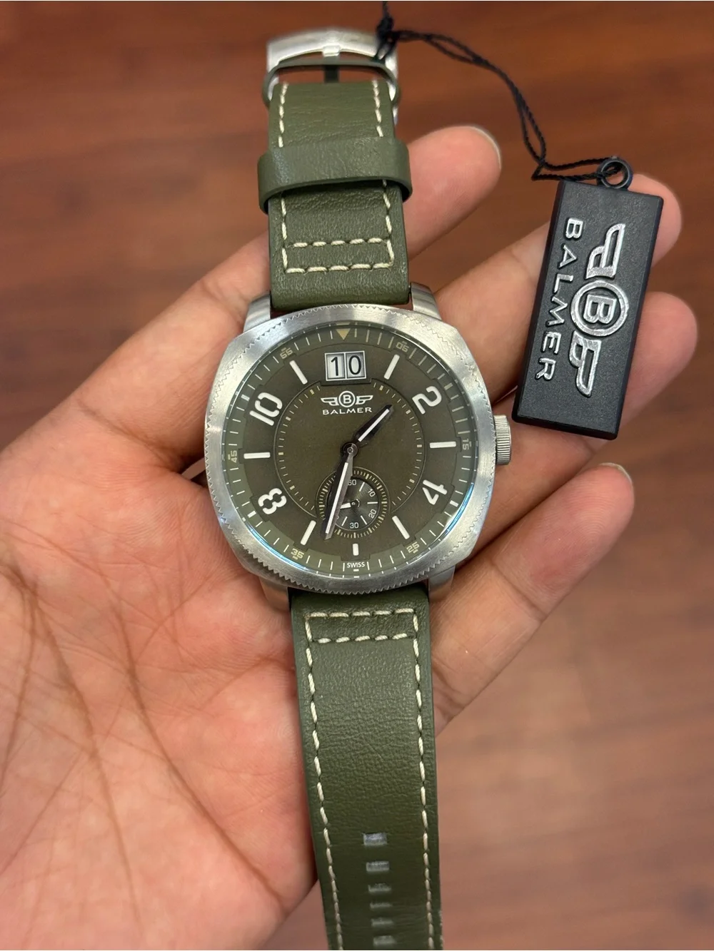 Balmer Olive Green Men's leather strap Wristwatch
